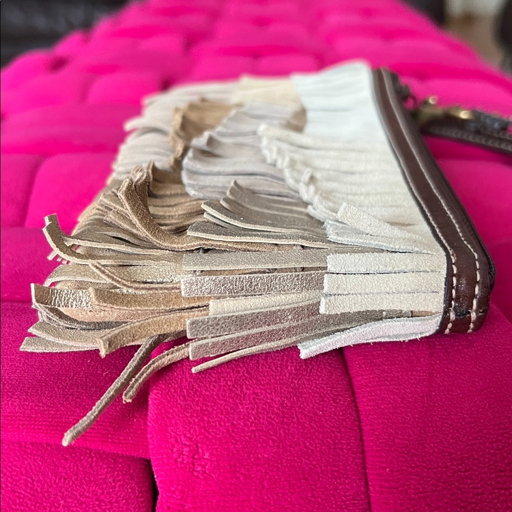 Coach Fringe Wristlet in Brown, Beige & Gold - Picture 4 of 13